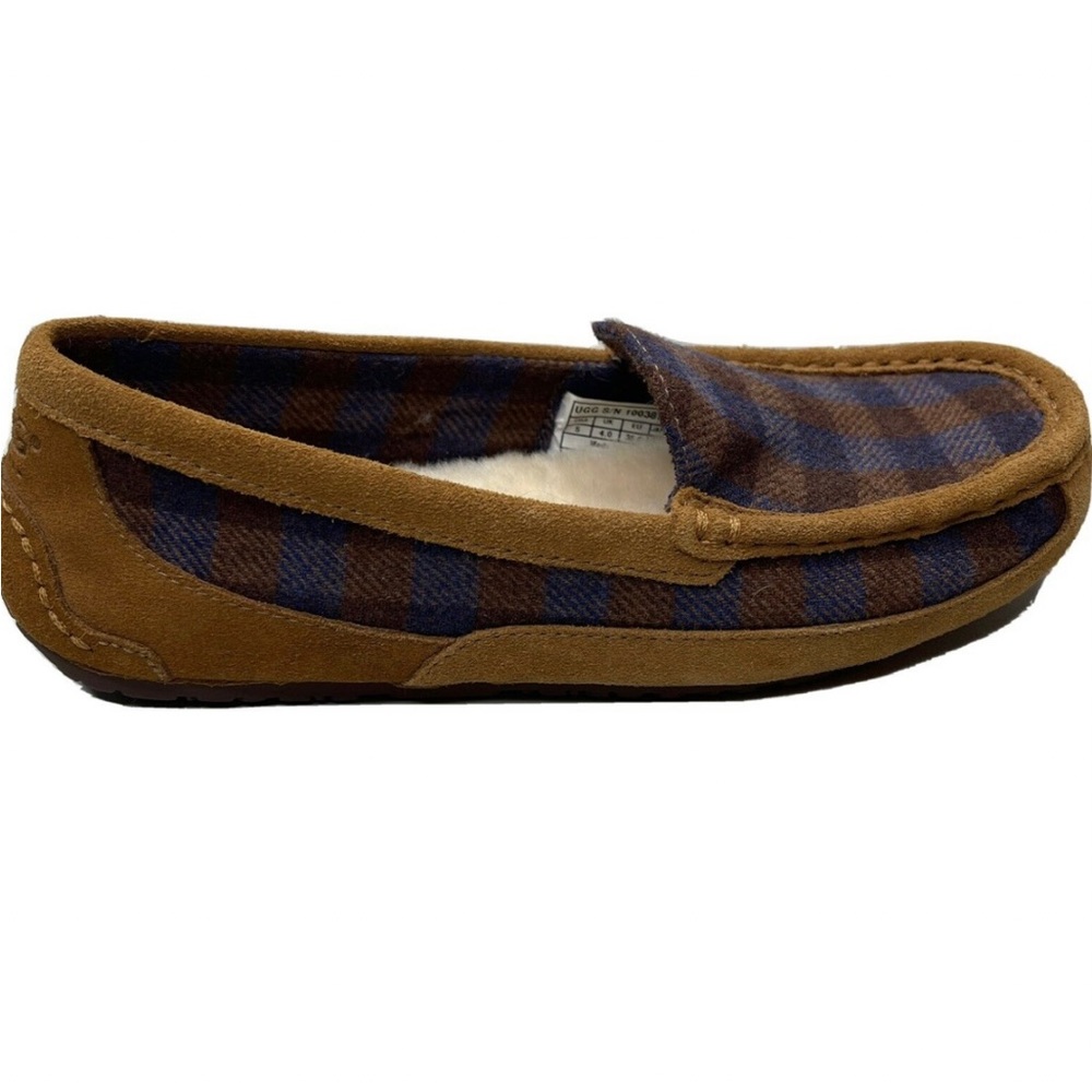 UGG Australia Moccasin Loafer Slip On Shoes Kids Size 2 Brown Blue 1003873K.
